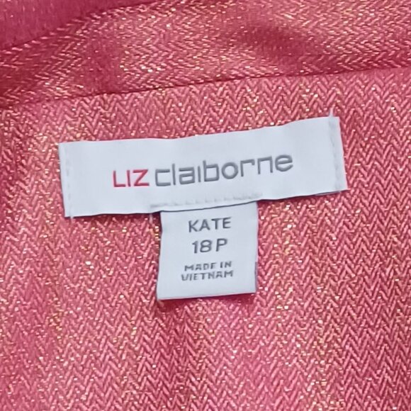 NEW! Liz Claiborne "Kate" Shine Blazer in Metallic Frozen Berry Size 18 Petite - Picture 7 of 10